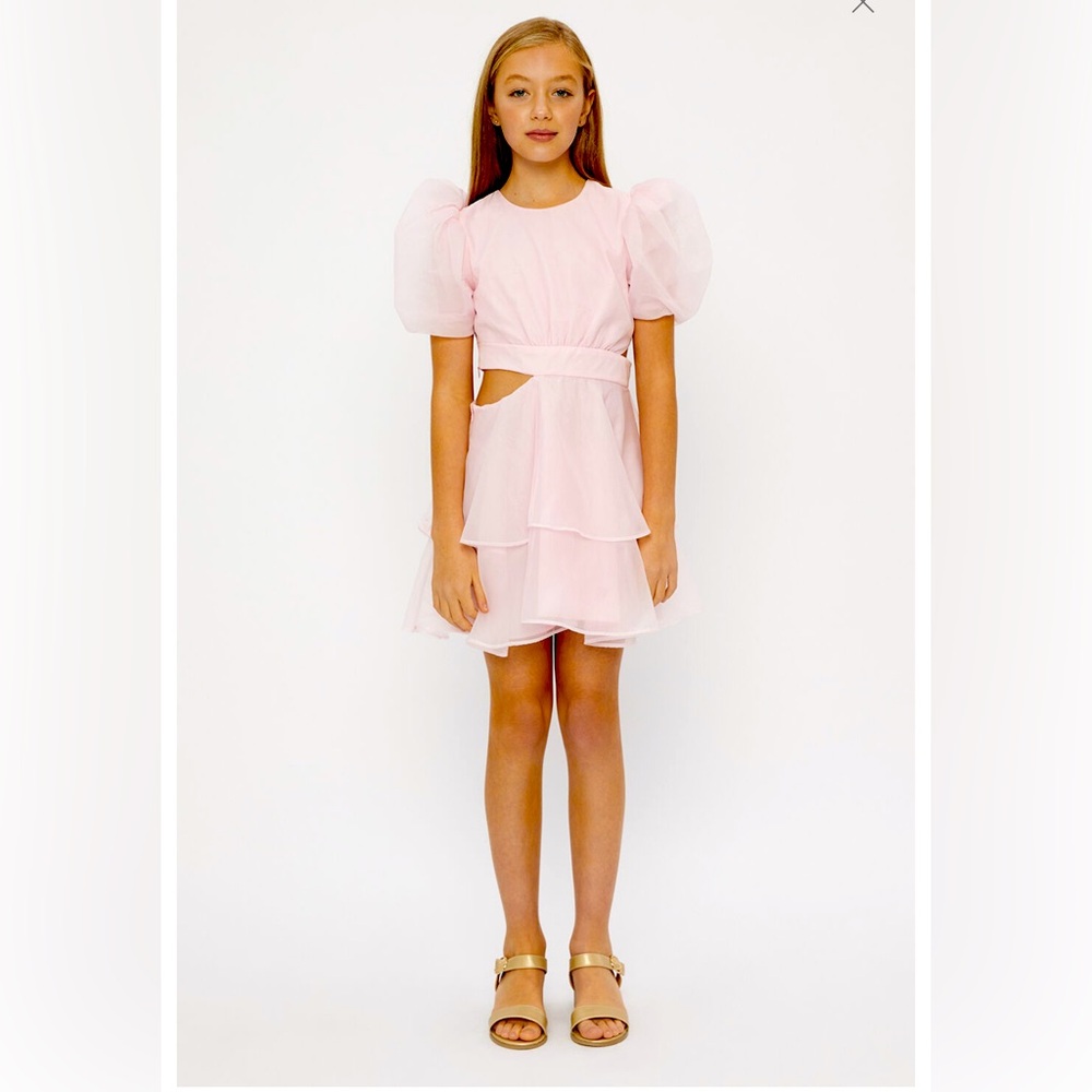 Bardot Junior Girls Maia Organza Mini Dress in Yellow